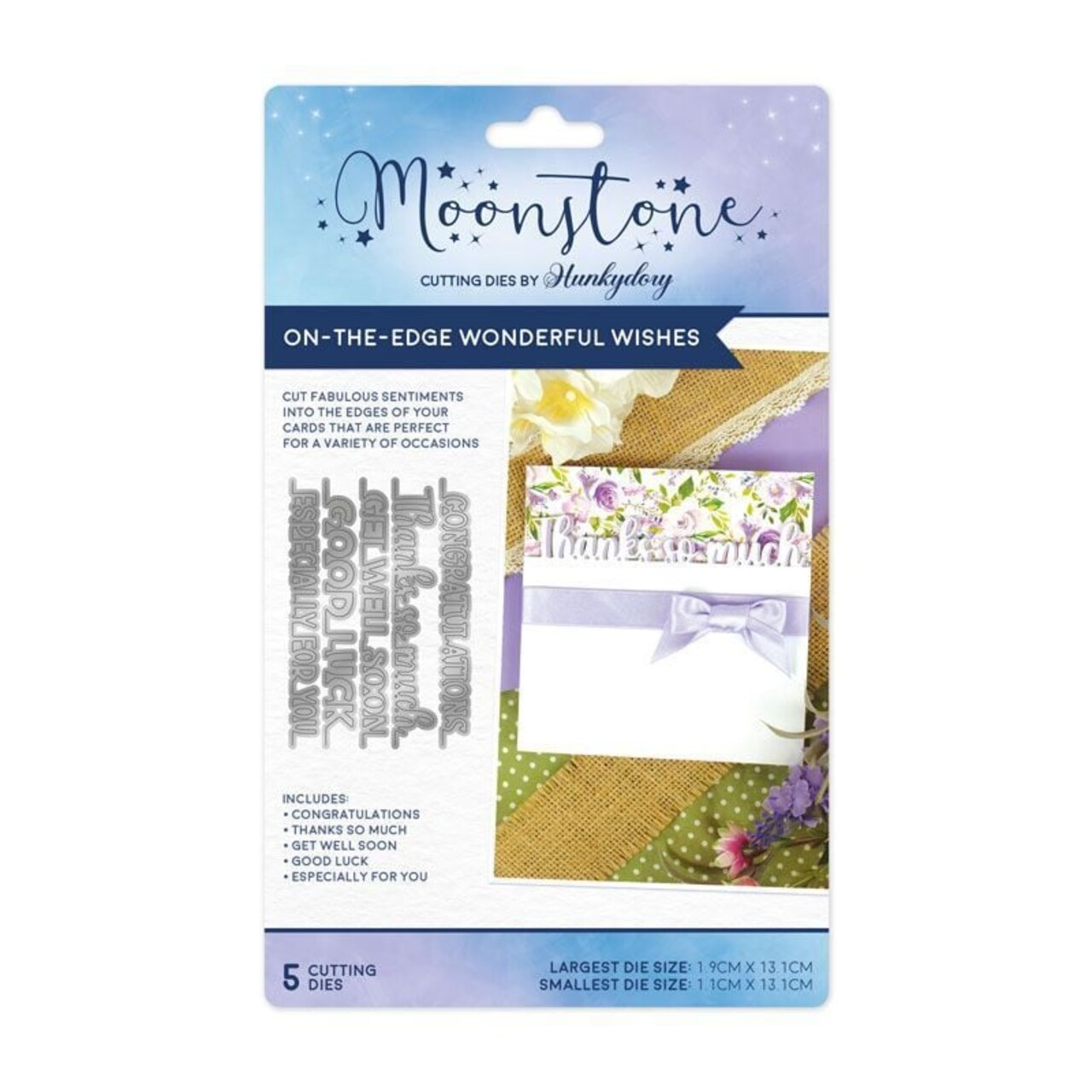 Hunkydory Crafts Moonstone Dies - On-The-Edge Wonderful Wishes